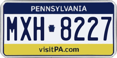 PA license plate MXH8227