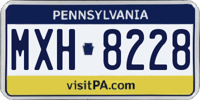 PA license plate MXH8228