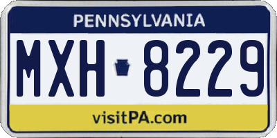 PA license plate MXH8229