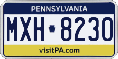 PA license plate MXH8230