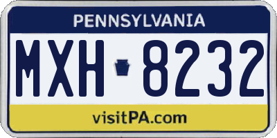 PA license plate MXH8232