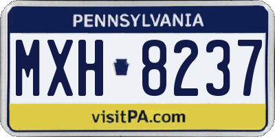PA license plate MXH8237