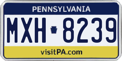 PA license plate MXH8239
