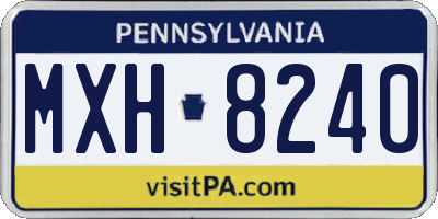 PA license plate MXH8240