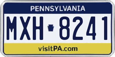 PA license plate MXH8241