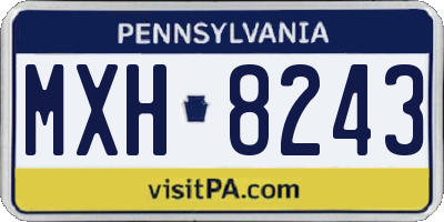 PA license plate MXH8243