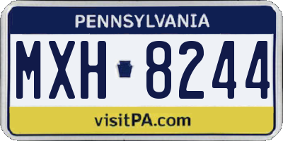 PA license plate MXH8244