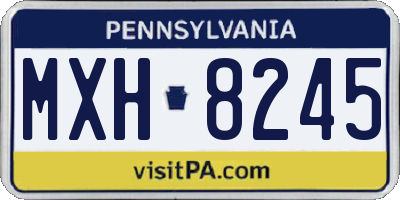 PA license plate MXH8245