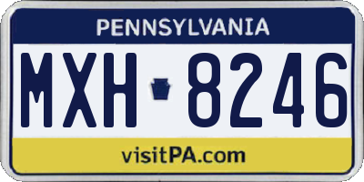 PA license plate MXH8246
