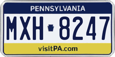 PA license plate MXH8247