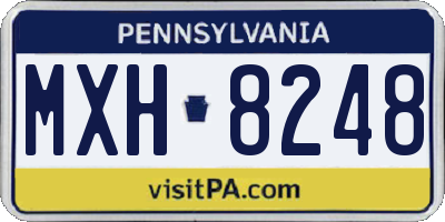 PA license plate MXH8248