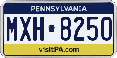 PA license plate MXH8250