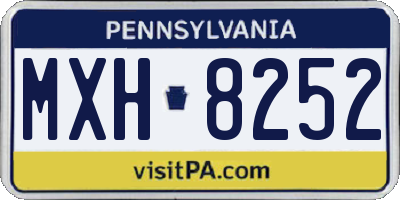 PA license plate MXH8252