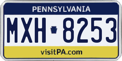 PA license plate MXH8253
