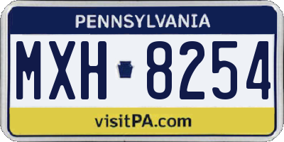 PA license plate MXH8254
