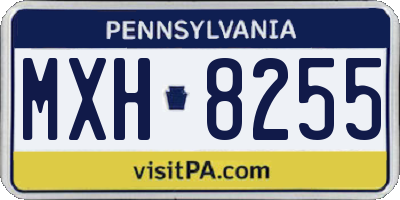 PA license plate MXH8255