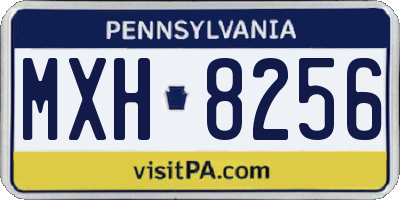 PA license plate MXH8256