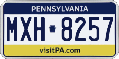 PA license plate MXH8257