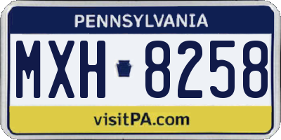 PA license plate MXH8258
