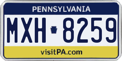 PA license plate MXH8259