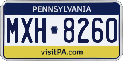PA license plate MXH8260