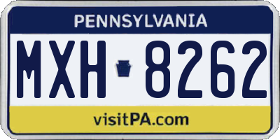 PA license plate MXH8262