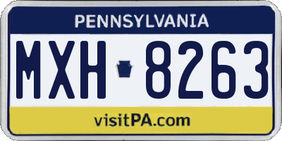 PA license plate MXH8263