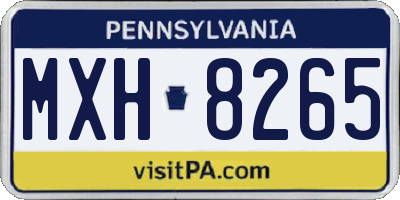 PA license plate MXH8265