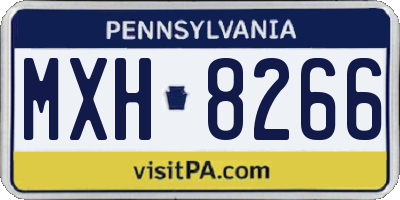 PA license plate MXH8266