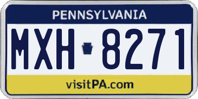 PA license plate MXH8271