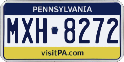 PA license plate MXH8272