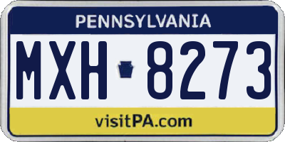 PA license plate MXH8273