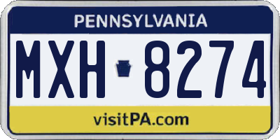 PA license plate MXH8274