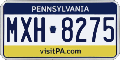 PA license plate MXH8275