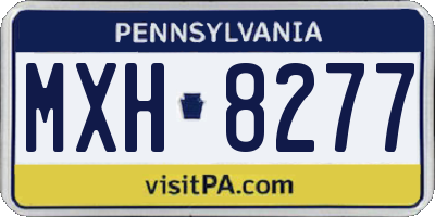 PA license plate MXH8277