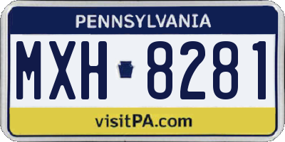 PA license plate MXH8281
