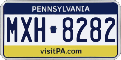 PA license plate MXH8282