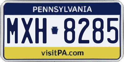 PA license plate MXH8285