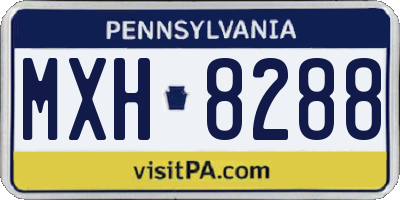 PA license plate MXH8288