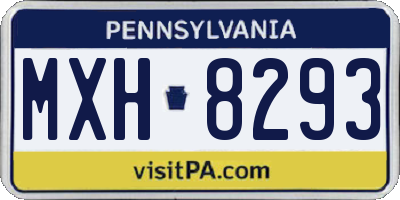 PA license plate MXH8293