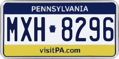 PA license plate MXH8296