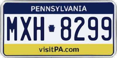 PA license plate MXH8299