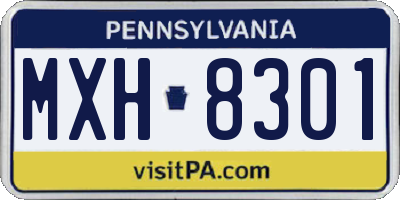 PA license plate MXH8301