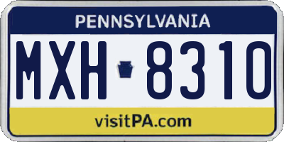 PA license plate MXH8310