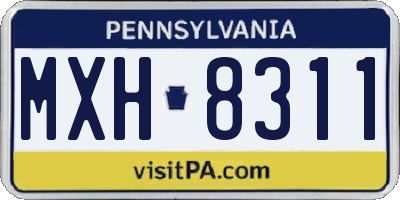 PA license plate MXH8311