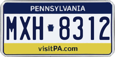 PA license plate MXH8312
