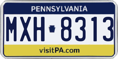 PA license plate MXH8313