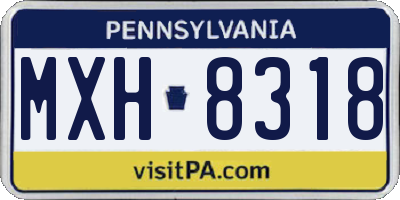 PA license plate MXH8318