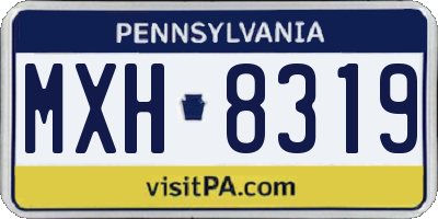 PA license plate MXH8319