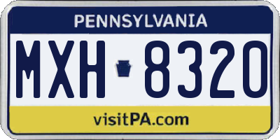 PA license plate MXH8320